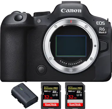 Canon EOS R6 Mark II ( R6II ) + 2 SanDisk 32GB Extreme P Canon EOS R6 Mark II ( R6II ) + 2 SanDisk 32GB Extreme P