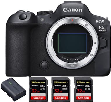 Canon EOS R6 Mark II ( R6II ) + 3 SanDisk 32GB Extreme P Canon EOS R6 Mark II ( R6II ) + 3 SanDisk 32GB Extreme P