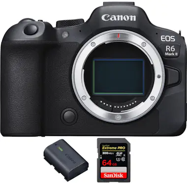 Canon EOS R6 Mark II ( R6II ) + 1 SanDisk 64GB Extreme P Canon EOS R6 Mark II ( R6II ) + 1 SanDisk 64GB Extreme P
