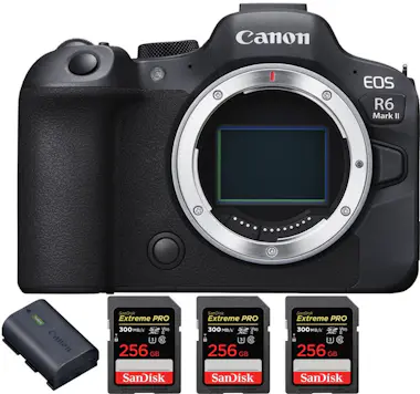 Canon EOS R6 Mark II ( R6II ) + 3 SanDisk 256GB Extreme Canon EOS R6 Mark II ( R6II ) + 3 SanDisk 256GB Extreme