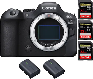 Canon EOS R6 Mark II ( R6II ) + 3 SanDisk 32GB Extreme P Canon EOS R6 Mark II ( R6II ) + 3 SanDisk 32GB Extreme P