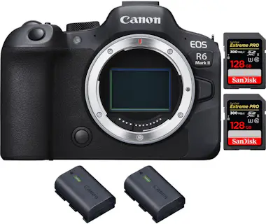 Canon EOS R6 Mark II ( R6II ) + 2 SanDisk 128GB Extreme Canon EOS R6 Mark II ( R6II ) + 2 SanDisk 128GB Extreme