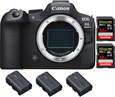 Canon EOS R6 Mark II ( R6II ) + 2 SanDisk 32GB Extreme P Canon EOS R6 Mark II ( R6II ) + 2 SanDisk 32GB Extreme P