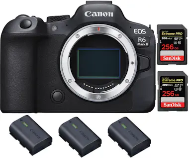 Canon EOS R6 Mark II ( R6II ) + 2 SanDisk 256GB Extreme Canon EOS R6 Mark II ( R6II ) + 2 SanDisk 256GB Extreme