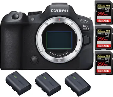 Canon EOS R6 Mark II ( R6II ) + 3 SanDisk 256GB Extreme Canon EOS R6 Mark II ( R6II ) + 3 SanDisk 256GB Extreme
