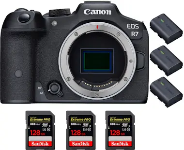 Canon EOS R7 + 3 SanDisk 128GB Extreme PRO UHS-II SDXC 3 Canon EOS R7 + 3 SanDisk 128GB Extreme PRO UHS-II SDXC 3