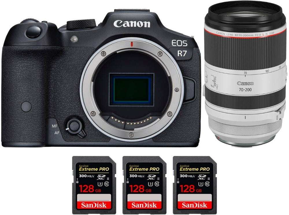 eos r7  rf 70-200mm f28 l is usm  3 sandisk 128gb extreme pro uhs-ii sdxc 300 mbs  pdf mcz dire