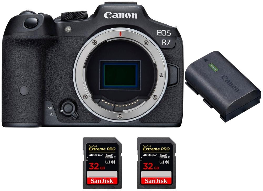eos r7  lp-e6nh  2 sandisk 32gb extreme pro uhs-ii sdxc 300 mbs  pdf mcz direct 20 tecnicas para