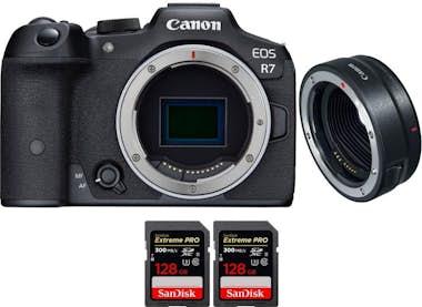 Canon EOS R7 + EF-EOS R + 2 SanDisk 128GB Extreme PRO UH Canon EOS R7 + EF-EOS R + 2 SanDisk 128GB Extreme PRO UH