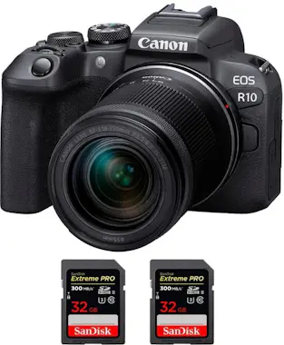 Canon EOS R10 + RF-S 18-150mm F4.5-6.3 IS STM + 2 SanDis Canon EOS R10 + RF-S 18-150mm F4.5-6.3 IS STM + 2 SanDis