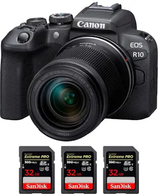 Canon EOS R10 + RF-S 18-150mm F4.5-6.3 IS STM + 3 SanDis Canon EOS R10 + RF-S 18-150mm F4.5-6.3 IS STM + 3 SanDis