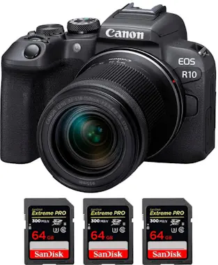 Canon EOS R10 + RF-S 18-150mm F4.5-6.3 IS STM + 3 SanDis Canon EOS R10 + RF-S 18-150mm F4.5-6.3 IS STM + 3 SanDis