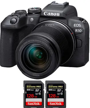 Canon EOS R10 + RF-S 18-150mm F4.5-6.3 IS STM + 2 SanDis Canon EOS R10 + RF-S 18-150mm F4.5-6.3 IS STM + 2 SanDis