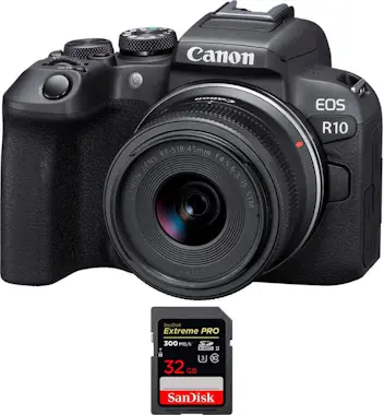Canon EOS R10 + RF-S 18-45mm F4.5-6.3 IS STM + 1 SanDisk Canon EOS R10 + RF-S 18-45mm F4.5-6.3 IS STM + 1 SanDisk