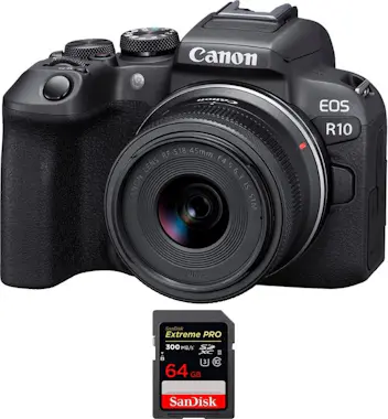 Canon EOS R10 + RF-S 18-45mm F4.5-6.3 IS STM + 1 SanDisk Canon EOS R10 + RF-S 18-45mm F4.5-6.3 IS STM + 1 SanDisk