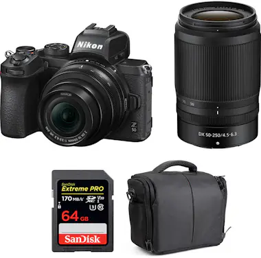 Nikon Z50 + 16-50mm + 50-250mm + SanDisk 64GB Extreme Pr Nikon Z50 + 16-50mm + 50-250mm + SanDisk 64GB Extreme Pr