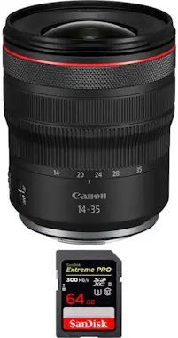 Canon RF 14-35mm f/4L IS USM + 1 SanDisk 64GB Extreme PR Canon RF 14-35mm f/4L IS USM + 1 SanDisk 64GB Extreme PR