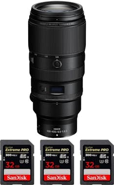 Nikon Z 100-400mm F4.5-5.6 VR S + 3 SanDisk 32GB Extreme Nikon Z 100-400mm F4.5-5.6 VR S + 3 SanDisk 32GB Extreme