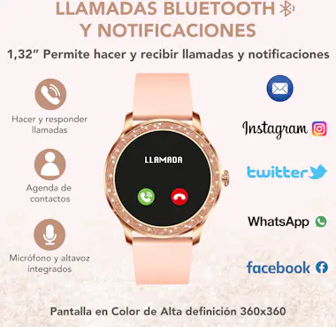 Tribe Reloj Inteligente Mujer, Smartwatch Mujer De 1,32" Tribe Reloj Inteligente Mujer, Smartwatch Mujer De 1,32"