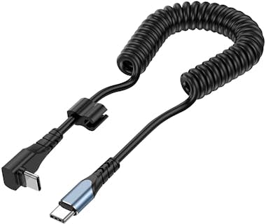 Avizar Cable en espiral de 90° de USB-C a USB-C, negro 1, Avizar Cable en espiral de 90° de USB-C a USB-C, negro 1,