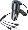 Wekome Cargador Coche 2x USB y Cable 3 en 1 Potencia 33W Wekome Cargador Coche 2x USB y Cable 3 en 1 Potencia 33W