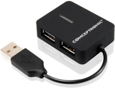 Conceptronic - Hub 4 Puertos USB 2.0 - Tamaño compacto Conceptronic - Hub 4 Puertos USB 2.0 - Tamaño compacto