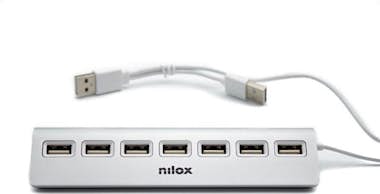 Nilox HUB NILOX 7x USB C 2.0 ALUMINIO Nilox HUB NILOX 7x USB C 2.0 ALUMINIO