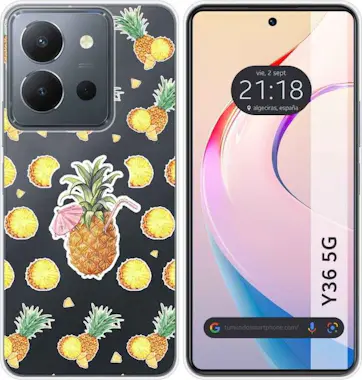 Tumundosmartphone Funda Silicona Transparente Vivo Y36 4G / 5G Piña Tumundosmartphone Funda Silicona Transparente Vivo Y36 4G / 5G Piña