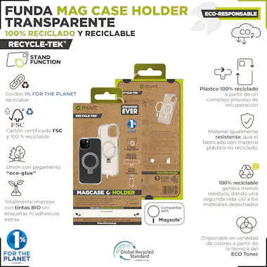 Muvit muvit for change funda recycletek Magsafe con sopo Muvit muvit for change funda recycletek Magsafe con sopo