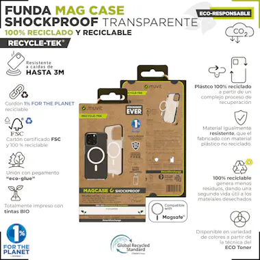 Muvit muvit for change funda recycletek Magsafe shockpro Muvit muvit for change funda recycletek Magsafe shockpro