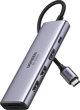 Ugreen Ugreen 6-in-1 USB-C Hub USB Tipo C Plata Ugreen Ugreen 6-in-1 USB-C Hub USB Tipo C Plata