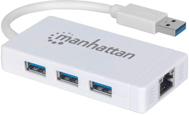 Manhattan Manhattan Hub de 3 puertos USB 3.0 con Adaptador G Manhattan Manhattan Hub de 3 puertos USB 3.0 con Adaptador G