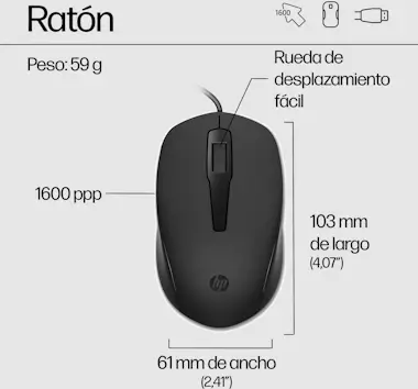 HP HP Teclado y ratón con cable 150 HP HP Teclado y ratón con cable 150