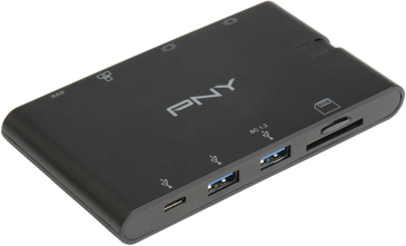 pny a-2uf-2tc-k01-rb base para portatil y replicador de puertos acoplamiento negro