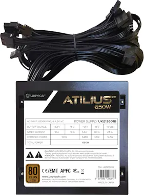 UNYKAch UNYKAch ATX Atilius 2.0 Black 650W 80+ Bronze unid UNYKAch UNYKAch ATX Atilius 2.0 Black 650W 80+ Bronze unid