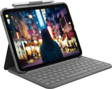 Logitech Logitech Slim Folio Gris Bluetooth QWERTZ Alemán Logitech Logitech Slim Folio Gris Bluetooth QWERTZ Alemán