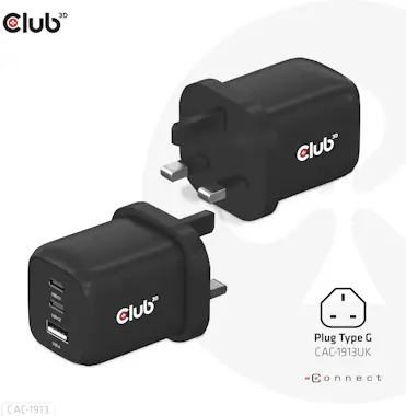 CLUB3D CLUB3D Cargador de viaje PPS Tecnología GAN de 65 CLUB3D CLUB3D Cargador de viaje PPS Tecnología GAN de 65