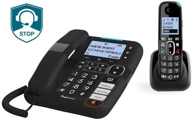 Amplicomms Amplicomms bigtel 1580 combo eu telÉfono negro con Amplicomms Amplicomms bigtel 1580 combo eu telÉfono negro con