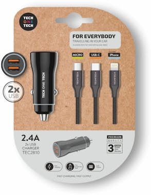 Tech One Tech Cargador de coche tech one tech tec2810 2xusb + ca Tech One Tech Cargador de coche tech one tech tec2810 2xusb + ca