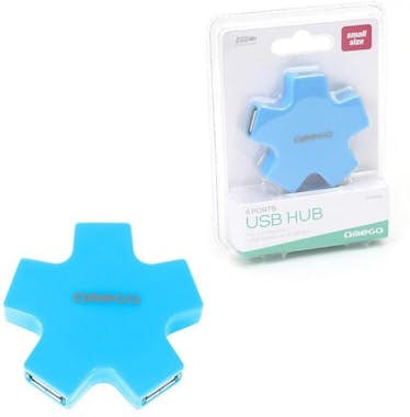 Omega hub 4 puertos usb 2.0 estrella azul Omega hub 4 puertos usb 2.0 estrella azul
