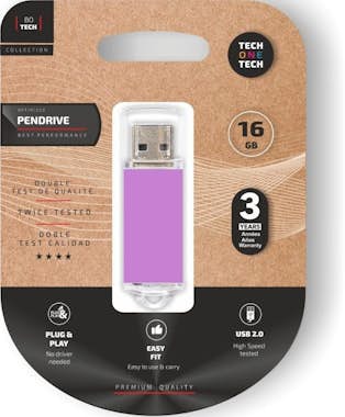 Tech One Tech Pendrive 16gb tech one tech basic usb 2.0 purpura Tech One Tech Pendrive 16gb tech one tech basic usb 2.0 purpura
