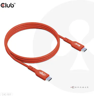 CLUB3D CLUB3D Cable certificado USB2 tipo C bidireccional CLUB3D CLUB3D Cable certificado USB2 tipo C bidireccional
