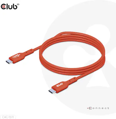 CLUB3D CLUB3D Cable certificado USB2 tipo C bidireccional CLUB3D CLUB3D Cable certificado USB2 tipo C bidireccional