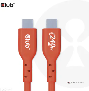 CLUB3D CLUB3D Cable certificado USB2 tipo C bidireccional CLUB3D CLUB3D Cable certificado USB2 tipo C bidireccional