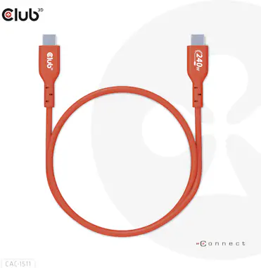 CLUB3D CLUB3D Cable certificado USB2 tipo C bidireccional CLUB3D CLUB3D Cable certificado USB2 tipo C bidireccional