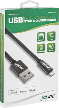 InLine InLine 31422B cable de conector Lightning 2 m Negr InLine InLine 31422B cable de conector Lightning 2 m Negr