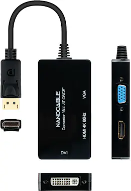 Nanocable Nanocable Conversor DISPLAYPORT a HDMI/DVI/VGA, 20 Nanocable Nanocable Conversor DISPLAYPORT a HDMI/DVI/VGA, 20