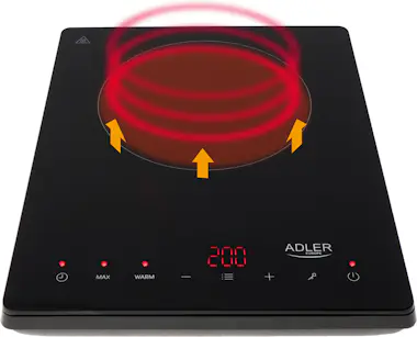 ADLER Adler AD 6513 hobs Negro Encimera 29 cm Con placa ADLER Adler AD 6513 hobs Negro Encimera 29 cm Con placa