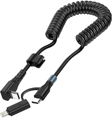 Avizar Cable espiral USB-C a USB-C y Lightning para iPhon Avizar Cable espiral USB-C a USB-C y Lightning para iPhon