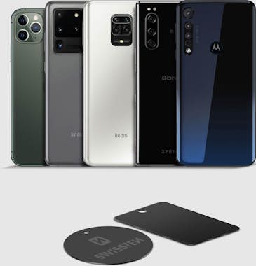 Swissten 2x Placas con adhesivo para móvil y adapatador sop Swissten 2x Placas con adhesivo para móvil y adapatador sop